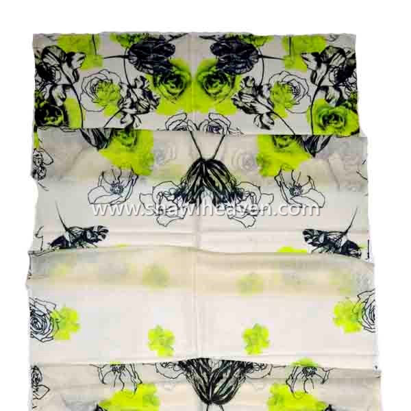 Digital print wool scarves and shawls